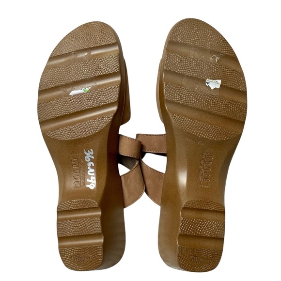 Munro American Sierra Tan Nubuck Leather Comfort Wedge Sandals Size 9 M - Picture 10 of 13